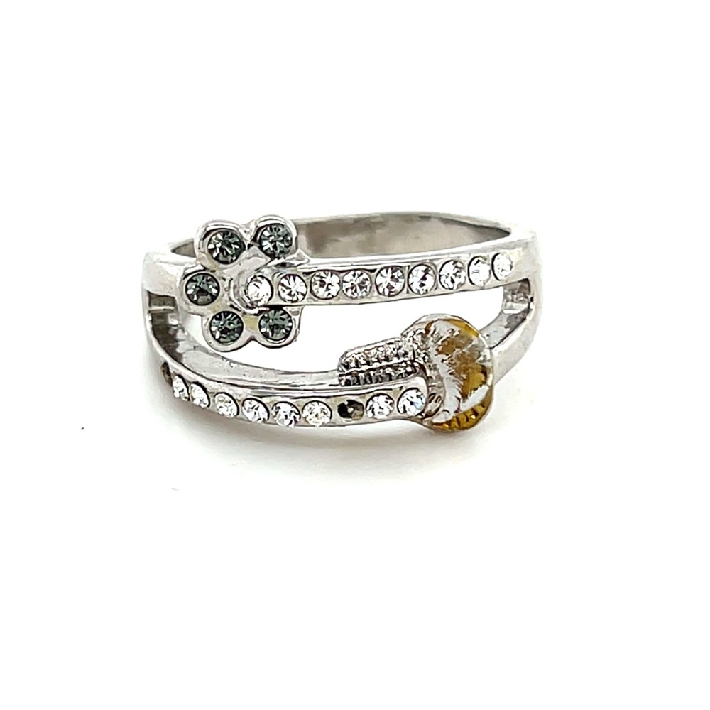 Elegant Silver and Gold-Toned Women's‎ Ring